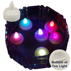 6 Multi-color Led Floating Floral Tea Light Candle for Wedding Centerpiece Decor