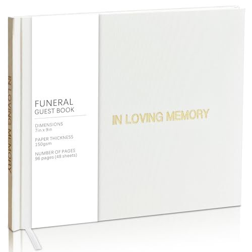 Funeral Guest Book Premium 7In X 9In Memory Book for Celebration of Life Sign