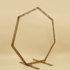 7 ft Natural Heptagon Wood Wedding Arch Backdrop Stand Party Events Decorations