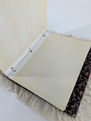 Vintage Pink Floral Lace Quilted Photo Album 3-Ring Binder Coquette Cottagecore