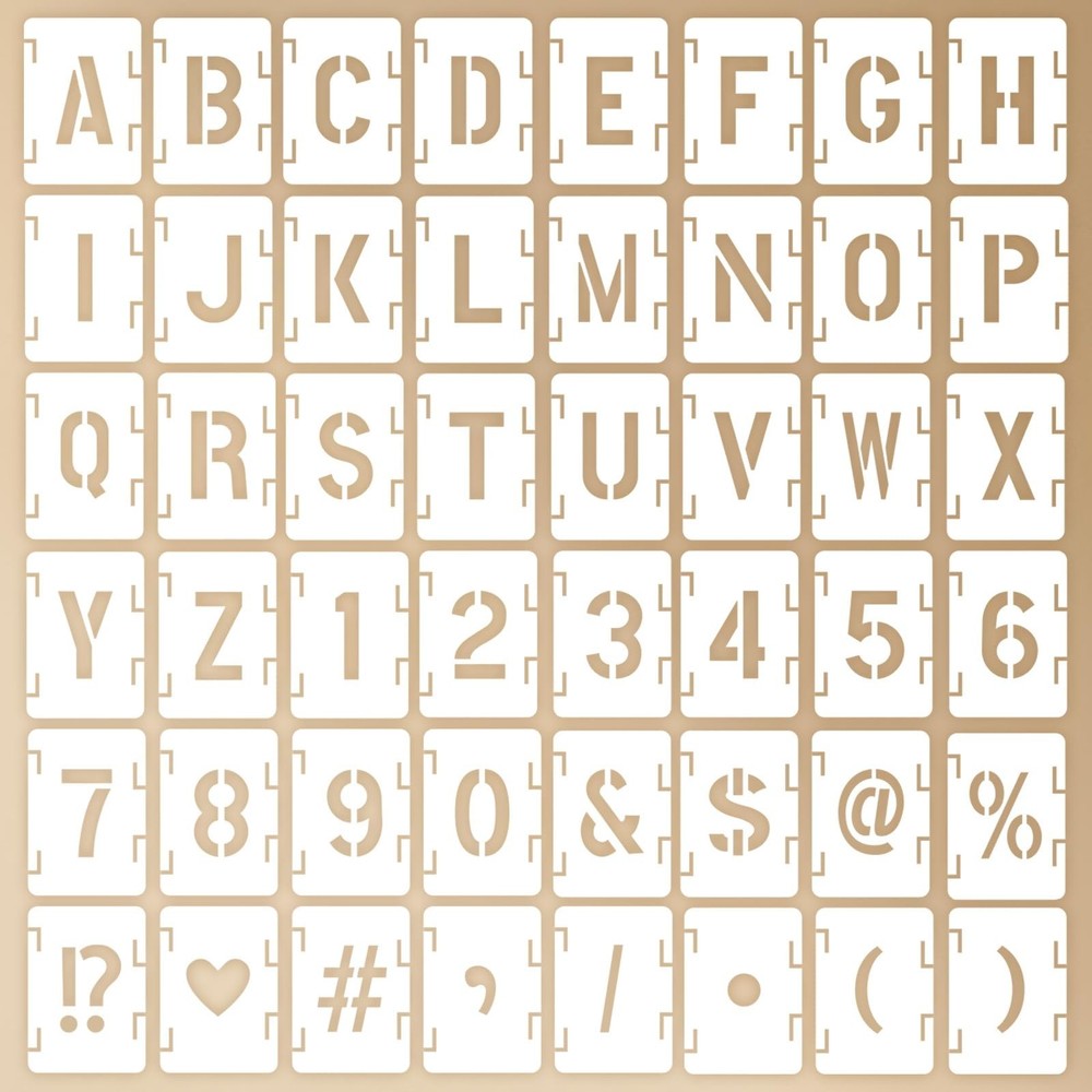 3 Inch Letter Stencils for Painting, 48pcs Large Reusable Alphabet and Number…