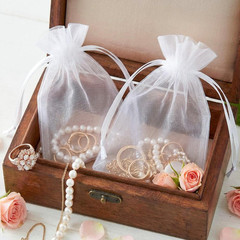 50Pcs Organza Bags – 4X6 Inch White Wedding Favor & Jewelry Pouches with Drawstr