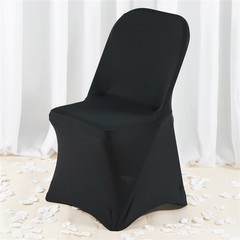 10 Black PREMIUM QUALITY SPANDEX FOLDING CHAIR COVERS Dinner Banquet Decorations