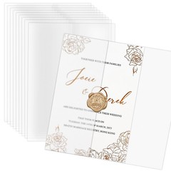 Jutieuo 100 Pack Vellum Jackets for 5×7 1 sheet (Pack of 100), Clear white