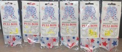 Lot Of 6~The Amazing Fabric Pull Bows~6″~Red White Blue Stars~Memorial~July 4th