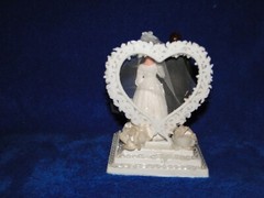 New Handmade Bride & Groom Wedding cake topper or Centerpiece in white
