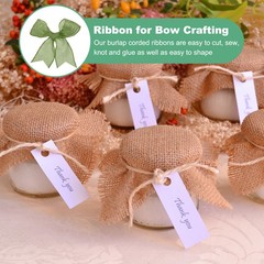 Burlap Ribbon, 2.5″ x 10 Yards Burlap Wired Edge Ribbon [Olive Green]