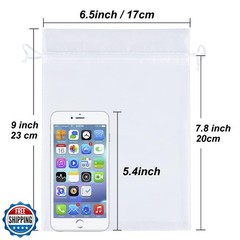 HRX Package 100pcs Sheer Organza Bags White, 6 x 9 inches Christmas Wedding S