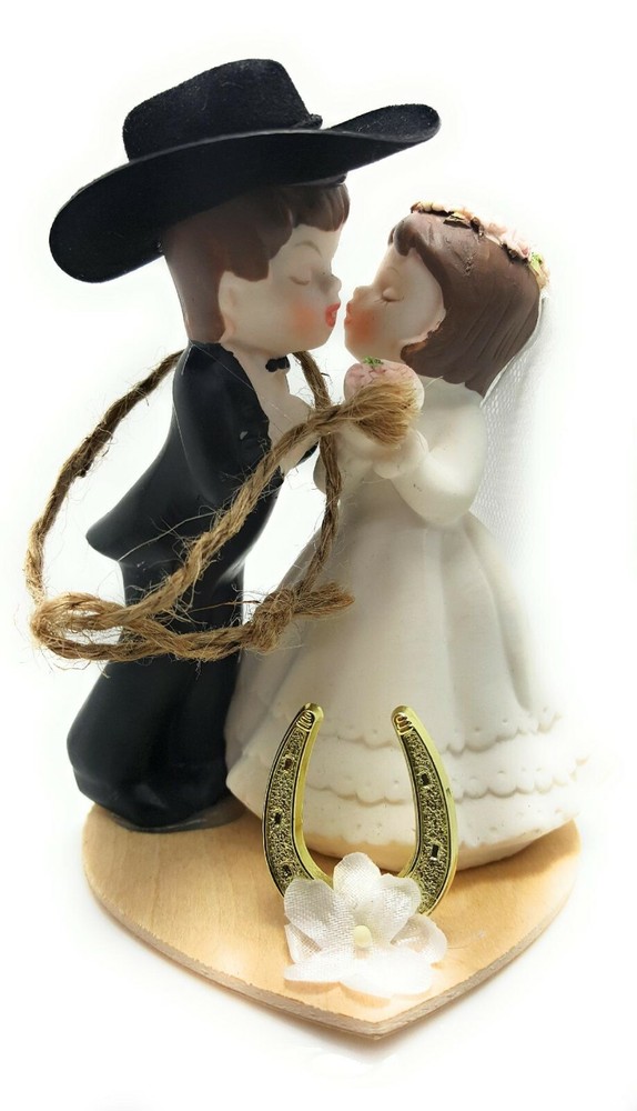 Western Wedding Kissing Couple Cake Topper WC2 HANDCRAFTED IN THE USA