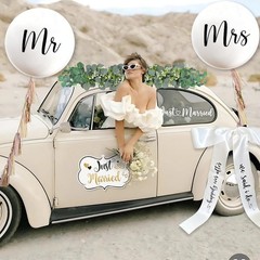 Weather-Resistant 33 Pc Just Married Car Decoration Set for Stylish Weddings