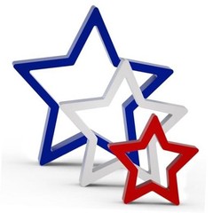 3 PCS Patriotic Wooden Star Sign Table Decor 4th of July 1 PACK, 3 PCS