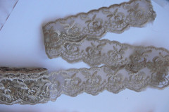 Organza Embroidered Lace Edge COFFEE 40mmWide 9 Metre Length Sunrise ch134 FLT1