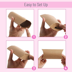 – Kraft Pillow Boxes, 6.3X3.4X1.3 In, 25 Pack with Jute Twines, Kraft Gift Boxes