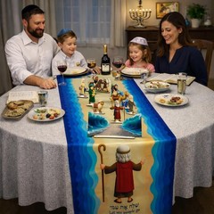 Passover Decorations Set – 9PCS Double-Sided Wooden 94.0 x 14.5 inches, Bule
