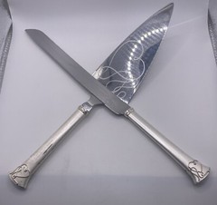 Mikasa Love Story Stainless Steel Wedding Cake Pie Server Set Swirl Hearts