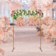 Wedding Arch Rack Rectangular Flower Decor Frame Stand Metal Party Backdrop Gold