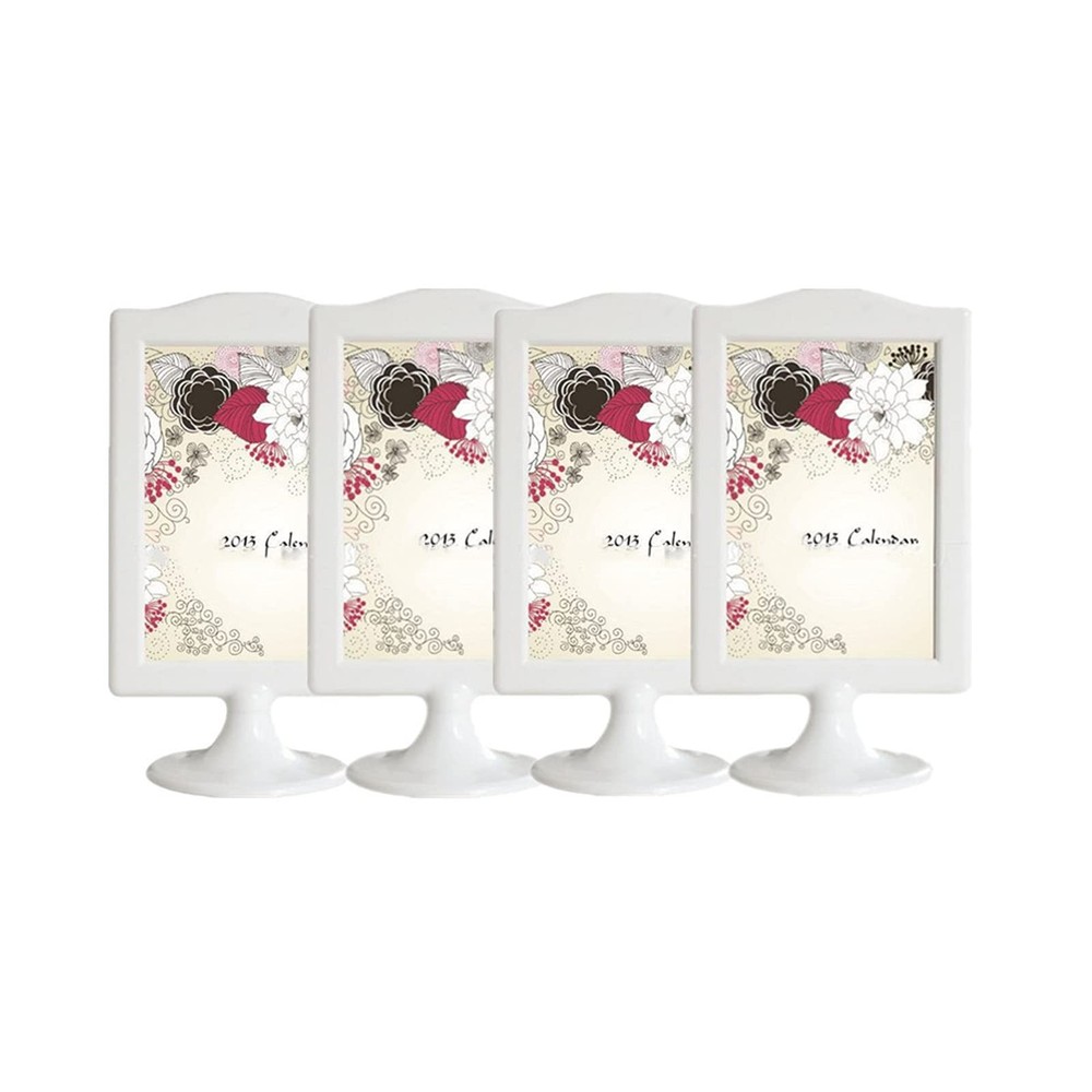 Rikyo 4 Pack Standing Photo Frames,Self Standing Photo,Vertical Mount Sign Ho…