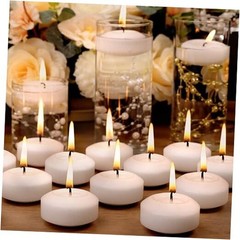 Floating Candles 2-Inch – White Unscented Floating Candles 12 Pack 12-White