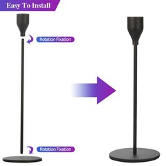 Anndason Set of 3 Black Candlestick Holders – S+M+L (3 Pcs/set),