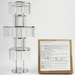 5-Tier Flower Stand Silver Acrylic Crystal Tabletop Wedding Centerpiece 110cm