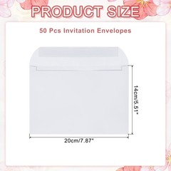 50pcs Self Sealing Envelopes 7.8×5.5 Inch for White A7 Invitations