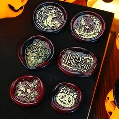 Brass Sealing Wax Stamp Halloween Series Wax Seal Stamp for Cards Decorations