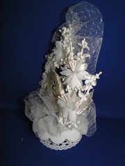 New Lisa Anne 25th Wedding Anniversary Floral Arch caketop with #25 & tulle #49