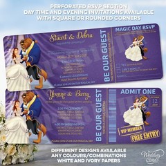 Beauty and the Beast Belle Wedding Invitations Disney Birthday Baby Invites Card