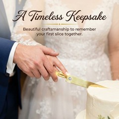 Homi Styles Wedding Cake knife and Server Set | Glitter Gold Color Premium 42…