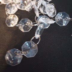 Clear Acrylic Garland Strands Octagon w Spear Pendants Decor Wedding 1lb Bag