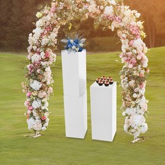 3 PCS Metal Display Pedestal Stands, Display Pillars for Birthday Party Wedding