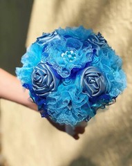 Satin and lace Shabby Chic Handmade Wedding Bouquets