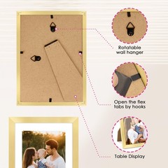 FIXSMITH 5×7 Picture Frame Set of 2, Gold Picture Frames Collage for Tabletop…