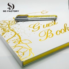Gold Wedding Guest book and pen set
