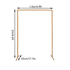 Wedding Arch Rack Rectangular Flower Decor Frame Stand Gold Metal Party Backdrop