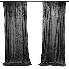 10 feet x 10 feet Lush Velvet Backdrop Drapes 60″W x 120″L (Pack of 2) Black