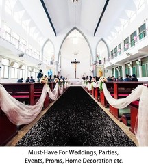 Wedding Aisle Runner Sequin Fabric Black 10FT Long Sparkle Walkway Rug