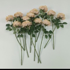 ATFL 12 Pcs Fall Silk Champagne Roses，Flower Diameter 4 »,Artificial Ros