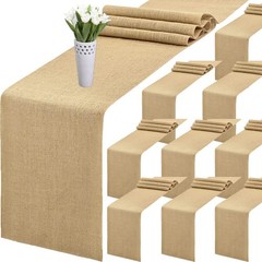 12 x 72 Inch Jute Table Runner 10PCS Burlap Wedding Table Runners Jute Countr…