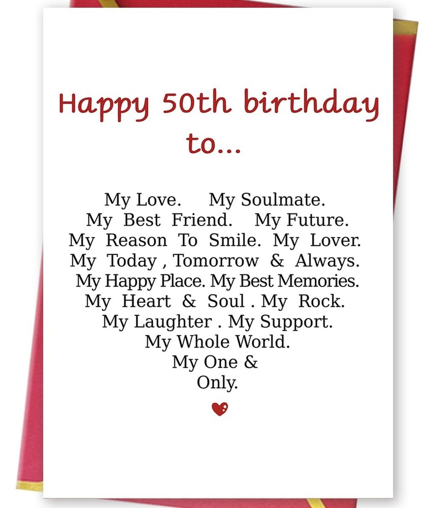 Funny 50th Birthday Card for Men Women,Romantic 50 Year Old Greeting Card for…