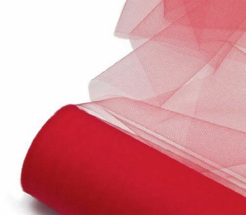 50 Yards of 18″ Wide Red Tulle Netting – 100% Nylon