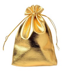 50pcs Adjustable Fabric Jewelry Bags Gold Drawstring Pouches for Wedding Storage