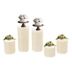 7-Piece Foldable Paper Column Display Stands for Wedding Decor and Flowers
