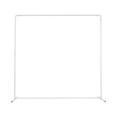 Wedding Arch Backdrop Stand Square Balloon Metal Frame w/White Cloth Cover