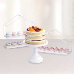 7PCS White Cake Stand Set Cupcake Holder Fruit Candy Plate for Party Wedding NEW