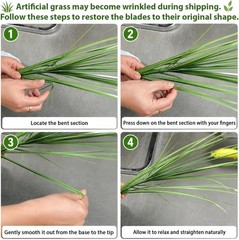 3 Green 20″ Artificial Faux Grass Sprays Stems Wedding Party Home Centerpieces