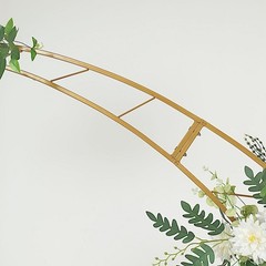 8 ft GOLD Half Crescent Moon Floral Display Frame Arch BACKDROP STAND Events