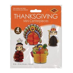 Beistle 4 Piece Thanksgiving Decorations Mini 4.5″ – 6.25″, Multicolor
