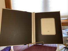 Hallmark Ivory With Black Buckle Bling Rhinestones Wedding Album.