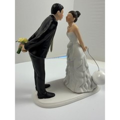 Weddingstar Ball and Chain Funny Wedding Cake Topper Porcelain Figurine Rare